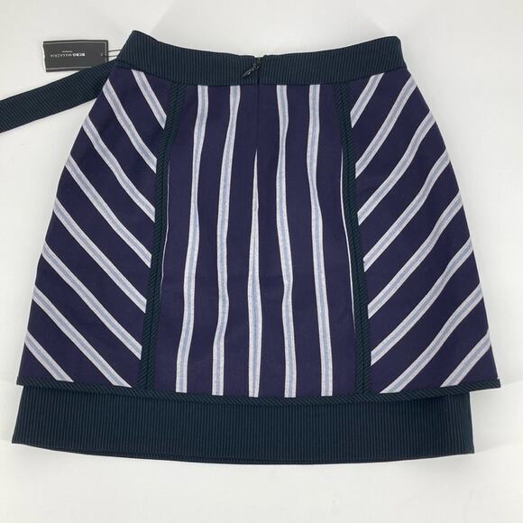 BCBGMaxAzria Women's Dark Navy Stripe Combo A-Line Skirt Size XS New - Picture 1 of 13